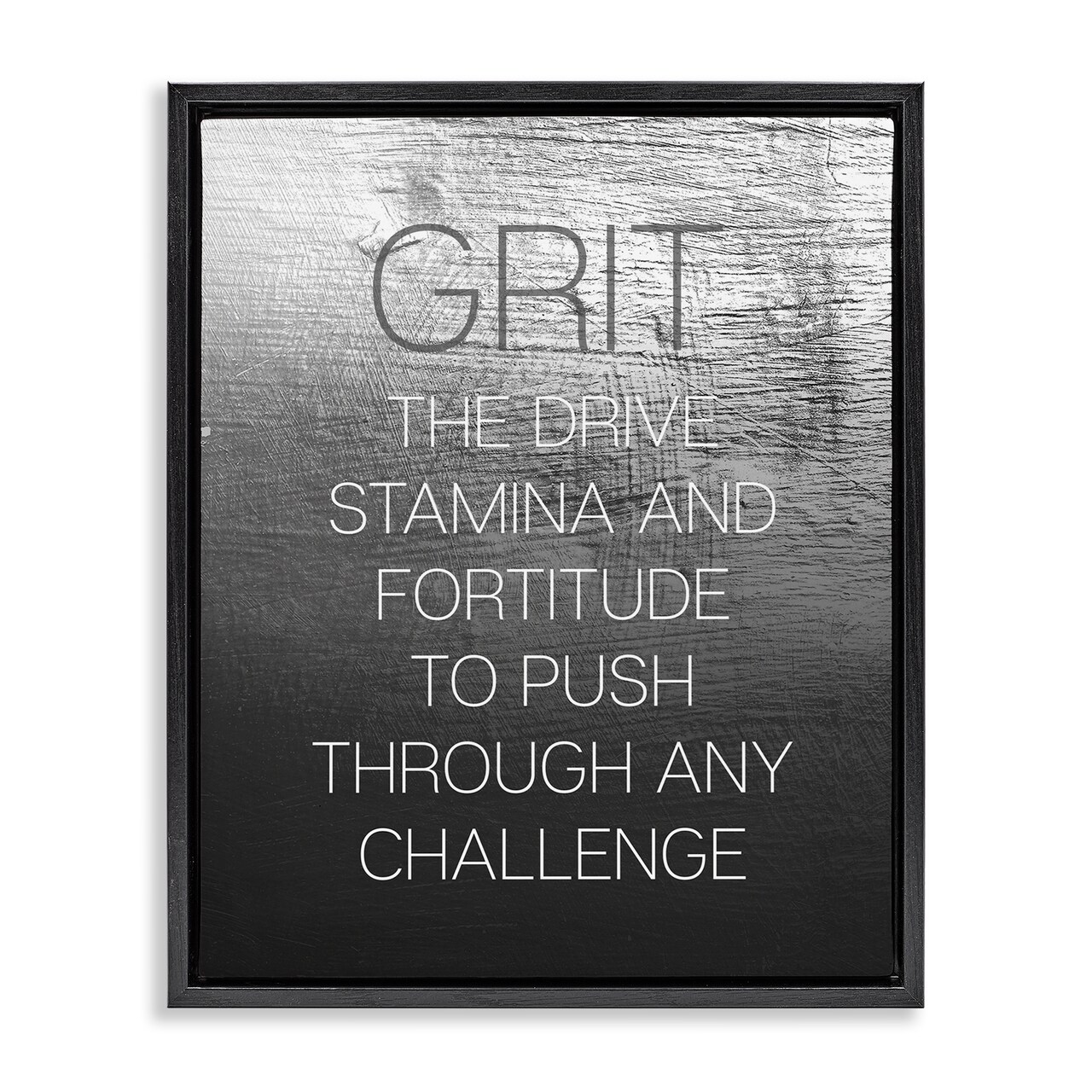 Stupell Industries Grit Motivational Definition Floater Framed Canvas Wall Art Design by Daphne Polselli